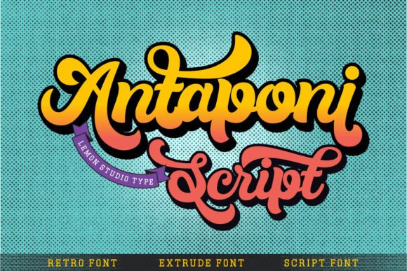 Antaponi Script: A Bold Retro Display Font for Small Business Branding