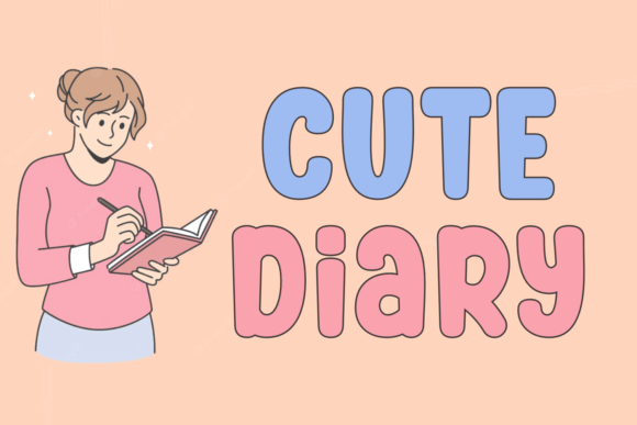 Cute Diary Display Font for Playful Digital Branding
